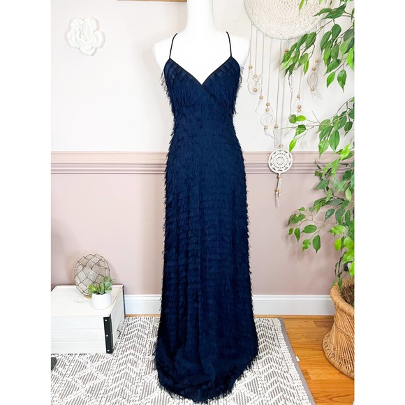 Yigal Azrouël Evening Gown Silk Navy NWT Sz 2 - Picture 1 of 9